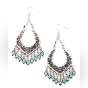 SAHARA FIESTA - BLUE TURQUOISE SILVER EARRINGS